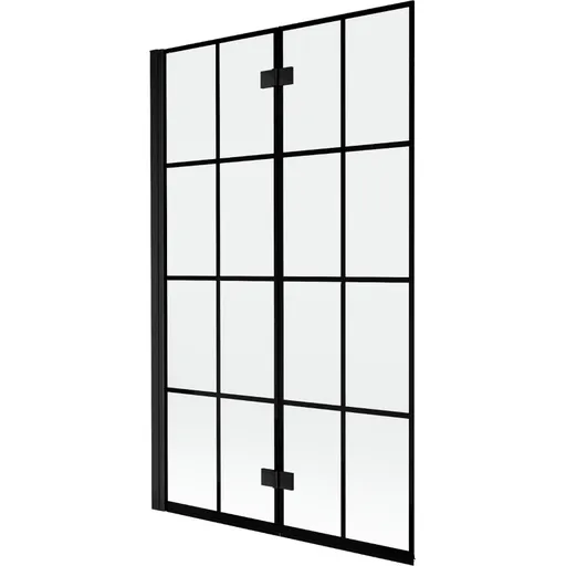 MEXEN MIST vanová zástěna 110x150 cm 6mm 2-s, černá, dekor, levá 8A9-110-002-70-77-L