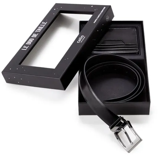 CELIO XJIBELT Kožený opasek, černá, velikost