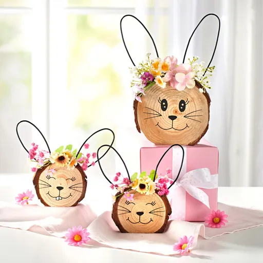 3 zajíčci ze dřeva