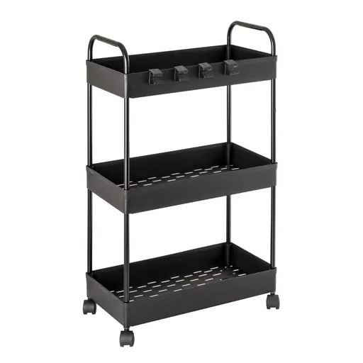 AWD Interior Koupelnový regál na kolečkách 40x67,6x26   černý AWD02041943 AWD02041943