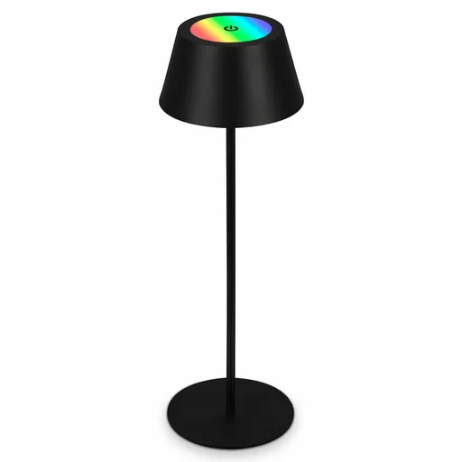 BRILONER LED RGB nabíjecí stolní lampa 38 cm 2,6W 200lm černá IP44 BRILO 7466015