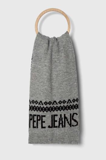 Šála Pepe Jeans šedá barva