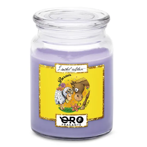 Svíčka Koňská znamení – beran (Vůně svíčky: Levandule)