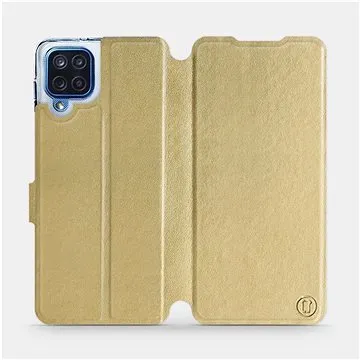 Flipové pouzdro na mobil Samsung Galaxy M12 v provedení  Gold&Gray s šedým vnitřkem (5903516734153)