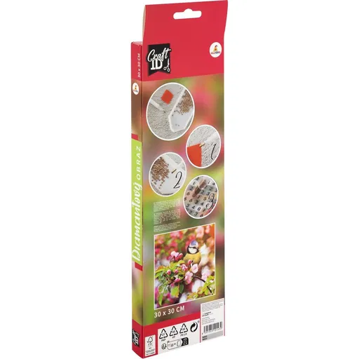 Malování pomocí kamínků Diamond 30 x 30 cm (212) ptáček