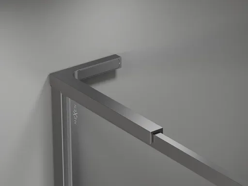 MEXEN Universální vzpěra tvaru L 10mm, 8F mm, 10Fmm  pro sklo L/P, broušený grafit metal 800-07-95