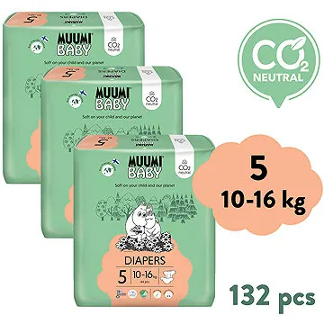 MUUMI BABY Maxi + vel. 5 - měsíční balení (132 ks) (8594184020210)