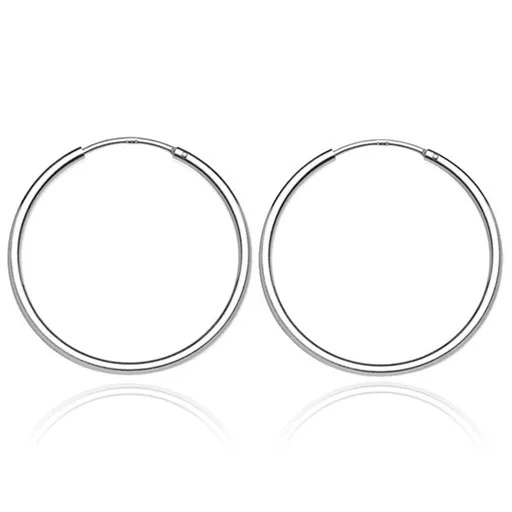Kulaté náušnice ze stříbra - lesklý a hladký povrch, 25 mm