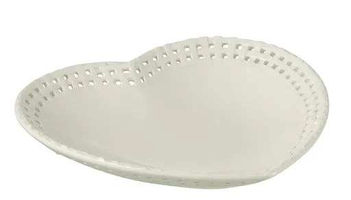 Bílý keramický talíř / miska ve tvaru srdce Hella White - 22*22*4 cm 34645