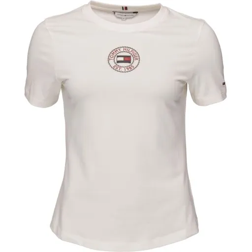 Tommy Hilfiger SLIM NAUTICAL GRAPHIC Dámské triko, bílá, velikost