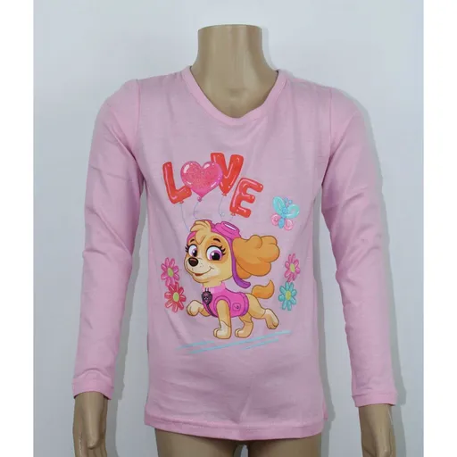 Podmix Dětské tričko s dlouhým rukávem - Paw Patrol světle růžové Velikost - děti: 116