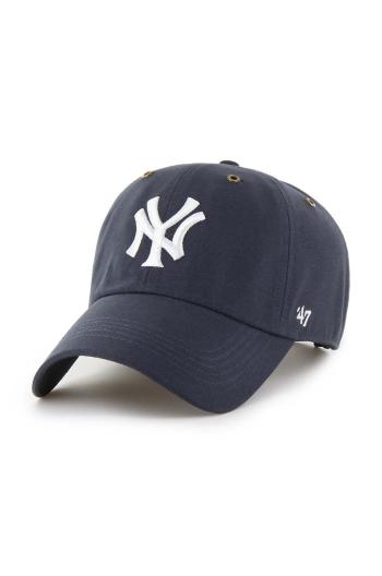 Bavlněná baseballová čepice 47 brand MLB New York Yankees tmavomodrá barva, s aplikací, B-PTLSD17GWS-VN