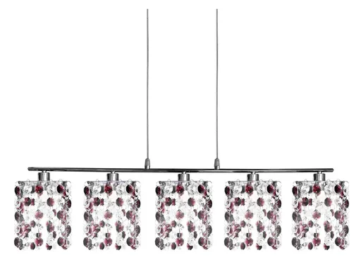 Vínové závěsné svítidlo + krystaly 5xG9 Classic