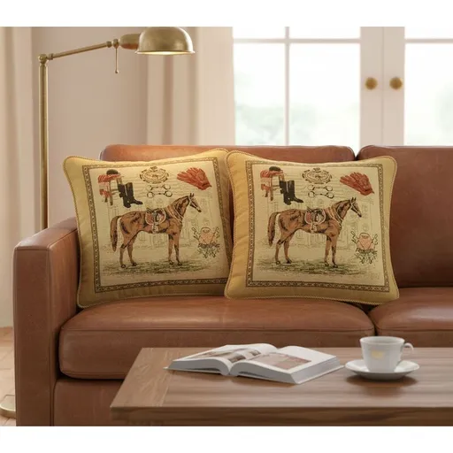 Návlek na polštář, Ornament Kůň, barevný, 43 x 43 cm