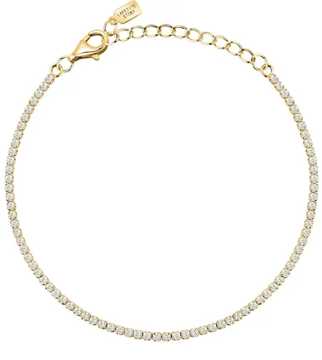 La Petite Story Pozlacený tenisový náramek s čirými zirkony Silver LPS05AWV34