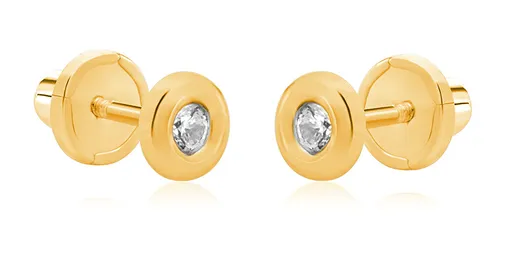 Brilio Drobné náušnice ze žlutého zlata se zirkony 14/122.200/17ZIR