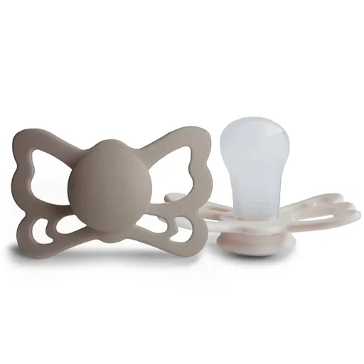 FRIGG Butterfly Size 2:6-18 months dudlík Portobello/Cream 2 ks