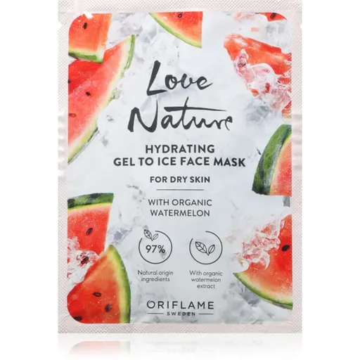 Oriflame Love Nature Gel To Ice Organic Watermelon hydratační pleťová maska pro suchou pleť 10 ml