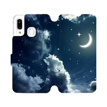 Flipové pouzdro na mobil Samsung Galaxy A40 - V145P Noční obloha s měsícem (5903226863914)