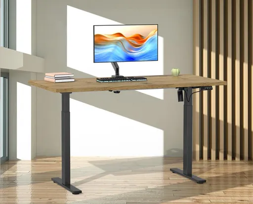 VCM Výškově nastavitelný stůl E-Lona 160x80, dub medový