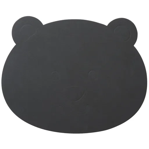 Dětské prostírání BEAR NUPO 38 x 30 cm, antracitová, kůže, LIND DNA