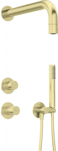 DEANTE Silia Hexa Podomítkový sprchový set, s pevnou sprchovou hlavicí, kartáčované zlato NHS_R9XK