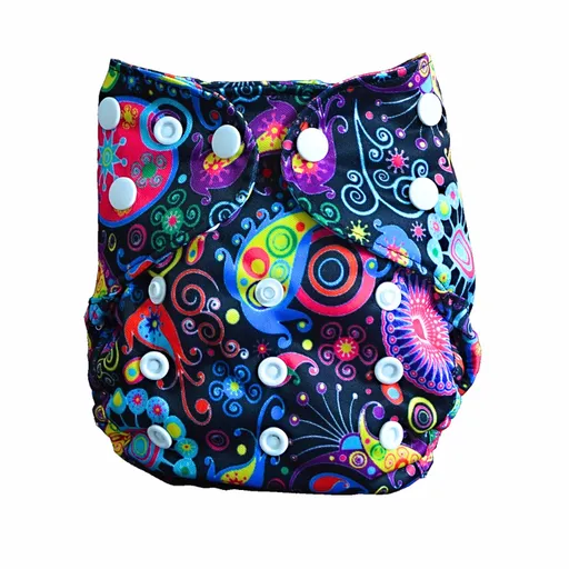 GaGa's pleny Novorozenecké svrchní kalhotky Páv na patentky