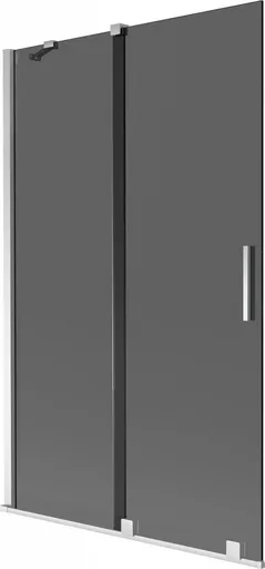 MEXEN/S Velar dvoukřídlá posuvná vanová zástěna 110 x 150, grafit, chrom 896-110-000-41-01