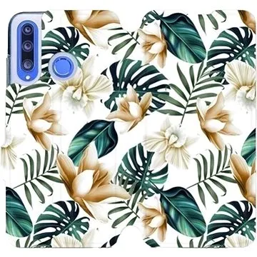 Flipové pouzdro na mobil Honor 20 Lite - MC07P Zlatavé květy a zelené listy (5903226899036)