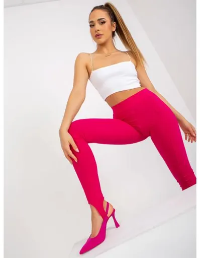internetové Fuchsiové basic legíny s páskem pod chodidlem