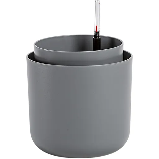Plastia Samozavlažovací květináč Tolita šedá, pr. 19 cm, pr. 19 cm