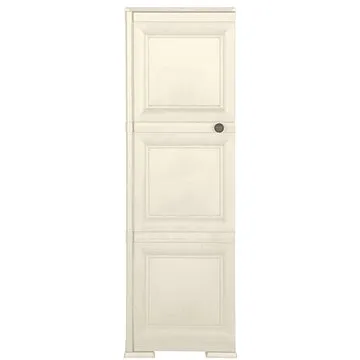 Plastová skříňka design dřeva krémová 340603 (340603)