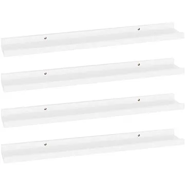 Shumee Nástěnné 4 ks bílé 60×9×3 cm , 326661 (326661)