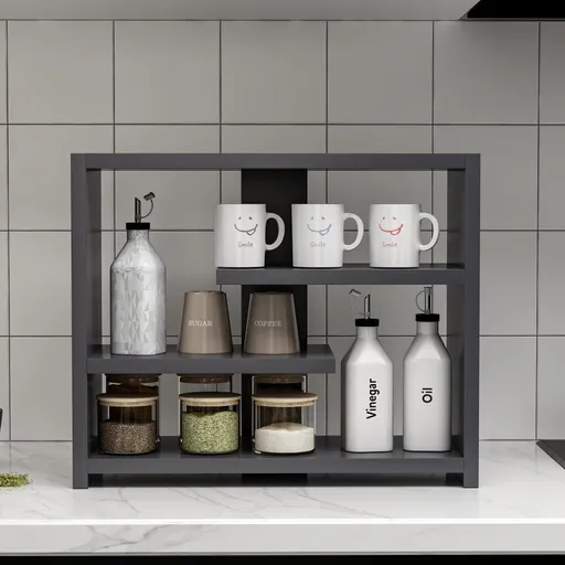 Nástěnná police Gupse - Anthracite