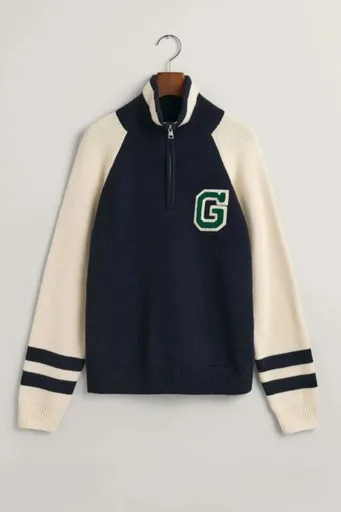 SVETR GANT VARSITY KNITTED SWEATER EVENING BLUE