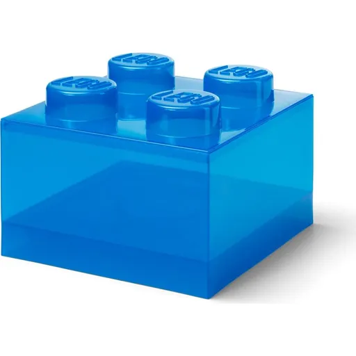 LEGO úložný box 4 s víkem - průhledná modrá
