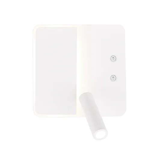 Bílá LED nástěnná lampa 6W s nastavitelnou čtecí lampou Alma