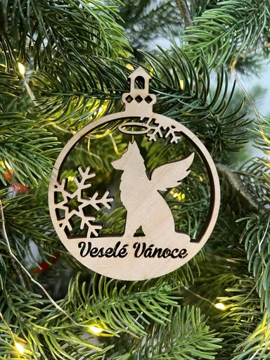 Vsepropejska Vánoční baňka s německým ovčákem – ozdoba na stromeček Typ: Baňka 6