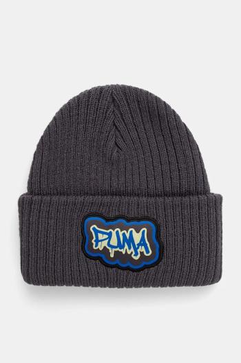 Dětská čepice Puma Comic Beanie šedá barva, z tenké pleteniny, 256430