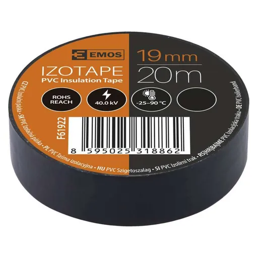 EMOS Izolační páska PVC 19mm / 20m černá 10ks 2001192020
