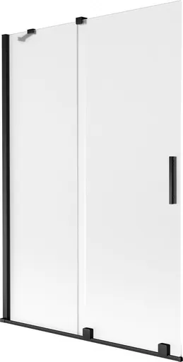 MEXEN/S Velar dvoukřídlá posuvná vanová zástěna 120 x 150, dekor, černá 896-120-000-31-70