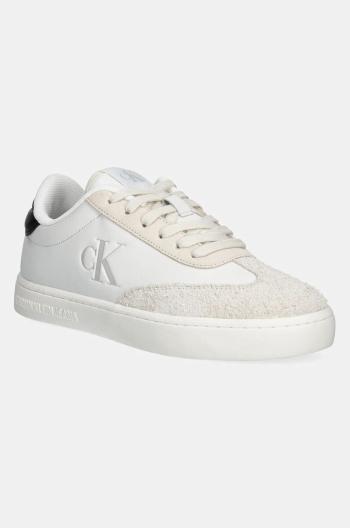 Kožené sneakers boty Calvin Klein Jeans CLASSIC CUPSOLE LOW bílá barva, YM0YM01272