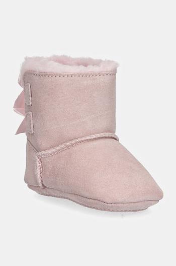 Kojenecké semišové boty UGG BABY BAILEY BOW růžová barva, 1157692I