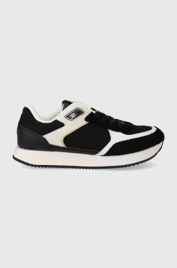 Sneakers boty Tommy Hilfiger ESSENTIAL ELEVATED RUNNER černá barva, FW0FW07700