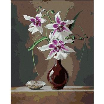 Zuty - Malování podle čísel - ZÁTIŠÍ ORCHIDEJ V ČERVENÉ VÁZE A MUŠLE (PIETER WAGEMANS), 80x100 cm, v (HRAmmb06475nad)