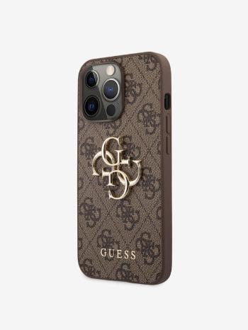 Guess PU 4G Metal Logo Zadní Kryt pro iPhone 13 Pro Max Brown Telefontok Lila