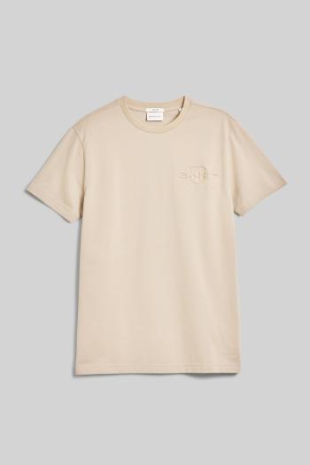 TRIČKO GANT SLIM TONAL SHIELD PIQUE SS TSHIRT CONCRETE BEIGE