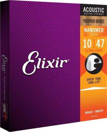 Elixir 16002 Nanoweb 10-47 Struny pro akustickou kytaru