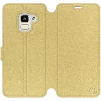 Flipové pouzdro na mobil Samsung Galaxy J6 2018 v provedení  Gold&Gray s šedým vnitřkem (5903226359097)