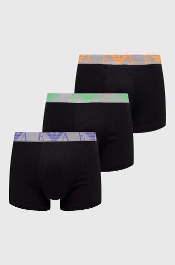 Boxerky Emporio Armani Underwear 3-pack pánské, černá barva, 111357 4R715